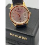 Gentlemans ACCURIST WRISTWATCH in full working order having sweeping second hand and date window