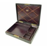 An Antique Leather on Rosewood (Early 1800s) Playing Card Game Box. Made by Briggs of No.27