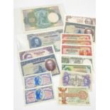 Fifteen Vintage Spanish Peseta Notes. Uncirculated condition. All in protective plastic wallets.