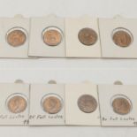 Four George V Farthing Coins: 1923, 24, 25 and 26. BU conditions. All come in an encapsulated