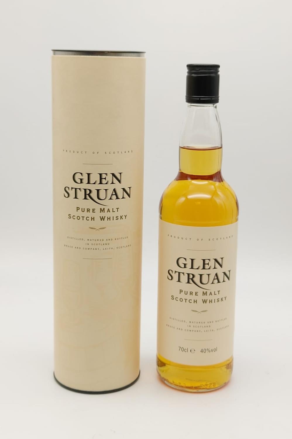 A Bottle of Glenn Struan Pure Malt Whisky. As new in presentation case.