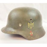 WW2 German Kriegsmarine Coastal Artillery Hitler Youth Flak Helper M35 Helmet. This was re-furbished