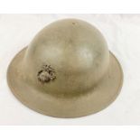 WW1 USMC Dough Boys Helmet. Heat Stamped 187 ZD.