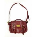 AUTHENTIC MULBERRY BURGUNDY ALEXA HANDBAG, IN NICELY USED CONDITION.