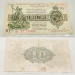 A Fisher 1920s Great Britain and Northern Ireland Ten Shilling Note. Good condition. Comes in a