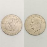 A 1974 Silver Eisenhower USA Dollar Coin. 22.7g. Very fine condition but please see photos.