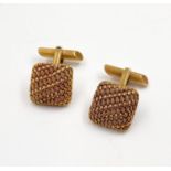 18K gold mesh style cufflinks 10.4g