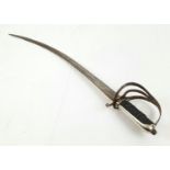 ANTIQUE CUTLASS WITH KNUCKLE GUARD AND LEATHER GRIP 90CM LONG