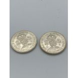 Pair of uncirculated WW2 florins. Minted in 1942 ,incredible condition with no shading or spotting.