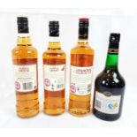 Three Bottles (70cl) of Famous Grouse Whisky and a Bottle of Croft Cream Sherry. As new, unopened.