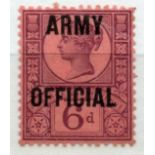 OFFICIALS ARMY 1896 - 1901 6d purple mint. SG 045. Cat £110.