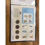COIN COVERS 2016 Beatrix Potter includes 4 x 50p coins, in folder.