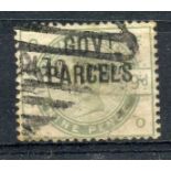 OFFICIALS GOVT PARCELS 1883 - 86 9d dull green decent used with good colour. SG 063. Cat £1200.