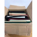 BOX containing 8 albums or stock books, noted Canada, good Paintings with Japan 1955 - 68 Philatelic