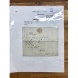 POSTAL HISTORY 1825 fairly good Wirksworth/139 str.line mileage mark on entire to Foolow with