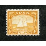 ADEN 1937 2r yellow dhow mint. SG 10. Cat £120.