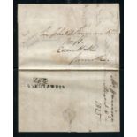 POSTAL HISTORY entire Lamfields to Penrith, on reverse Kirby Lonsdale 257 mileage mark (unlisted)