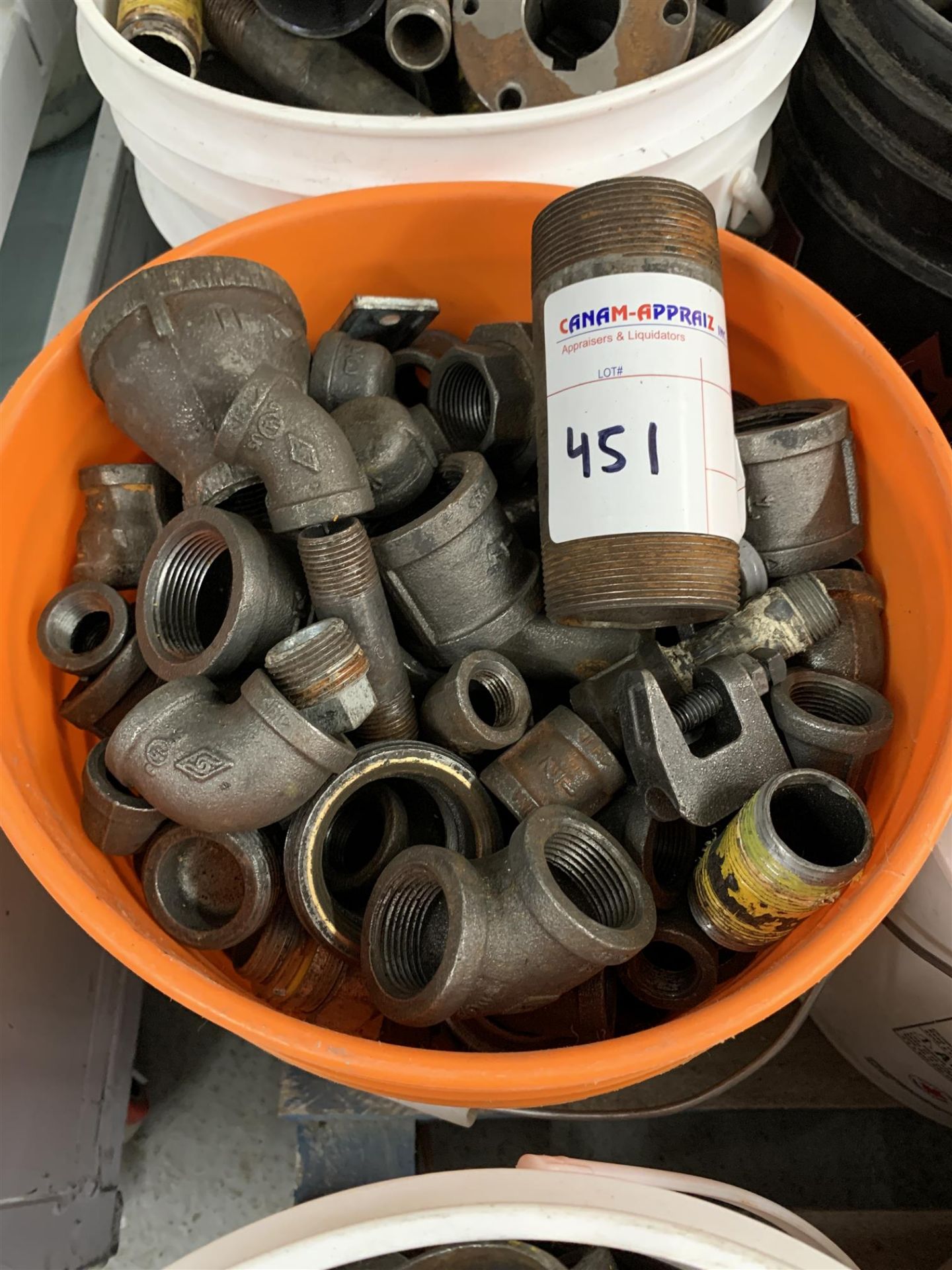 MIXED LOT - PAIL OF STEEL FITTINGS