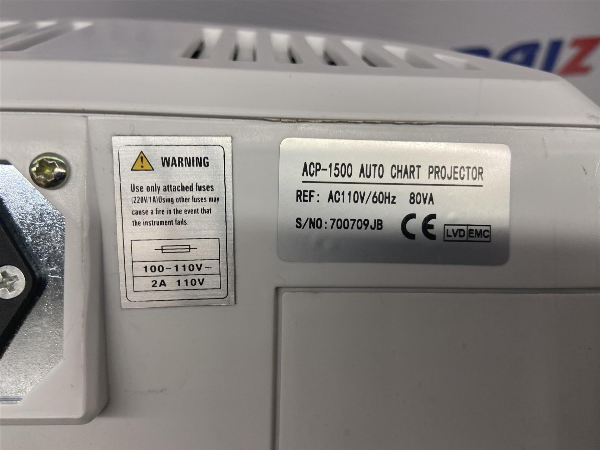 Eye Test Accuracy Chart Projector, Mo.# ACP-1500 - Image 2 of 2