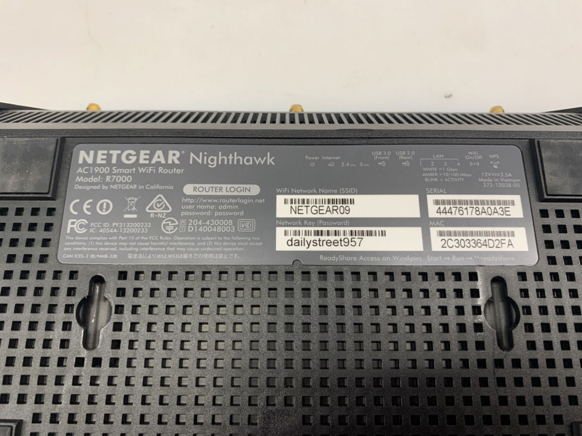 NETGEAR - NIGHTHAWK AC1900 SMART ROUTER - (ONLY ONE POWER ADAPTER) - 2PCS - Image 2 of 2