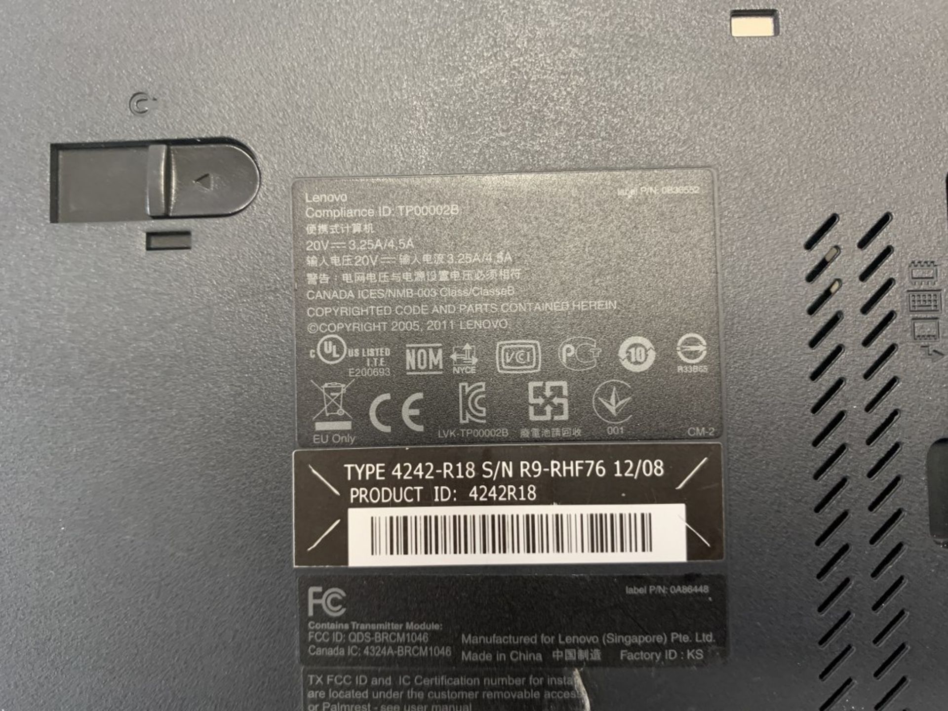 LENOVO - THINKPAD - MODEL # T520 (NO CHARGER) - Image 2 of 2