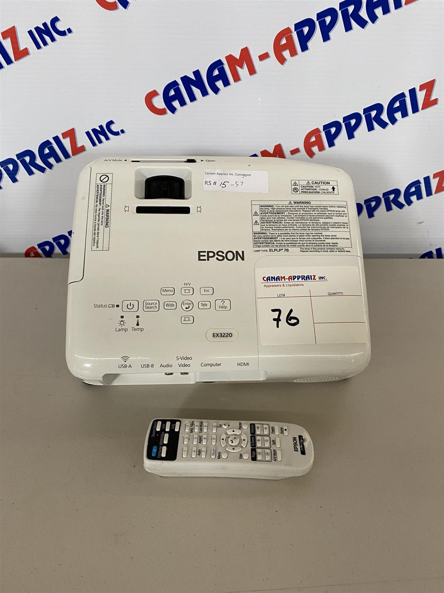 EPSON HD PROJECTOR - MODEL # EX3220