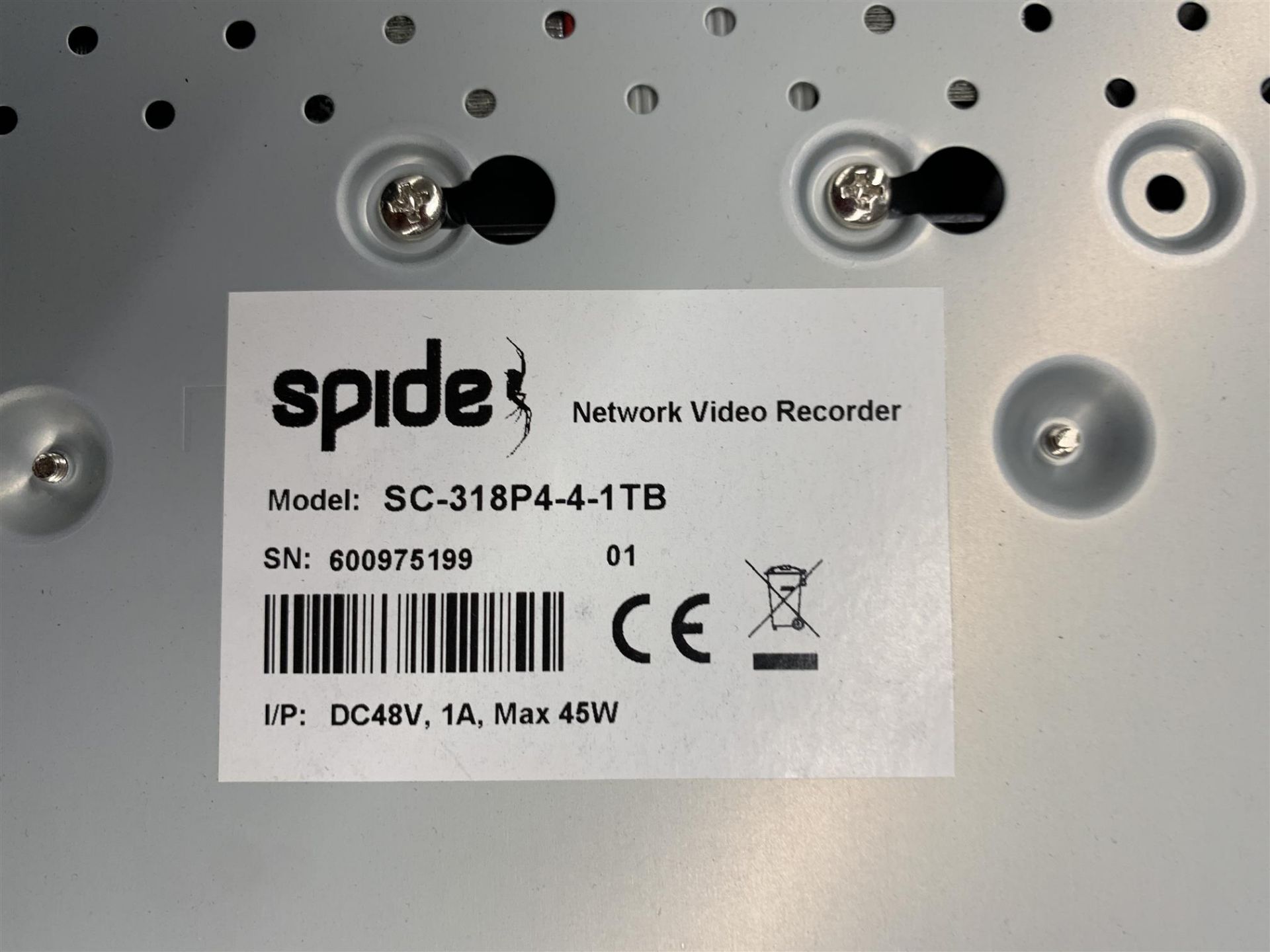 SPIDE - NETWORK VIDEO RECORDER - MODEL # SC-318P4-4-1TB - Image 2 of 2