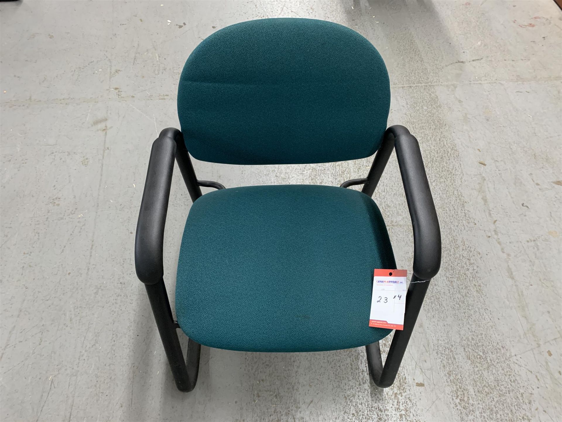 TEAL FABRIC LOUNGE CHAIR X 4PCS