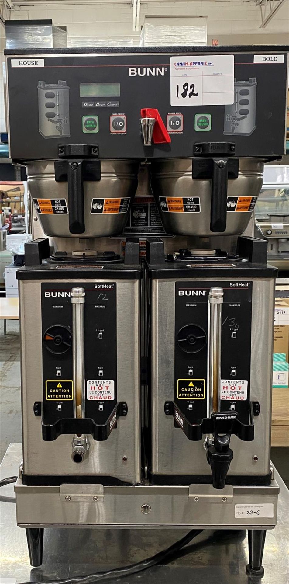 BUNN - COMMERCIAL DUAL COFFEE MACHINE - MODEL # DUAL SH DBC