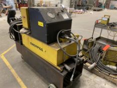 Enerpac PEM8218 12.5 HP hydraulic drive unit, 415 cubic feet per minute at 10,000 PSI, on rolling