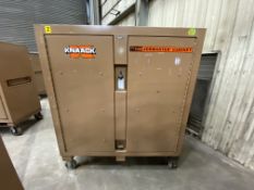 Knaack Jobmaster mn 112 rolling job site tool cabinet, 2 door, 52" x 27", 52" inside measurements,