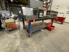 2-tier steel rolling HD welding table, 48" x 96" x 37", with steel casters