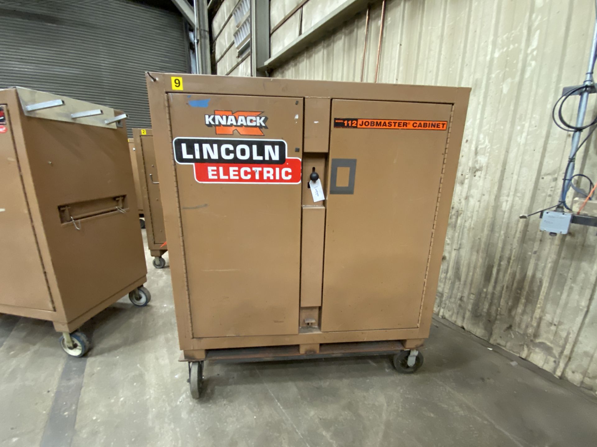 Knaack Jobmaster mn 112 rolling job site tool cabinet, 2 door, 52" x 27", 52" inside measurements,