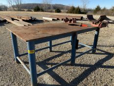 HD Steel jig-table 8' x 49" x 38" (H) with (2) Reed 12" pipe vices