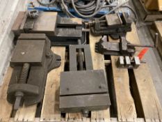 Lot of assorted machine-vices, 3", (2) 6", 8", 10", 12", on pallet