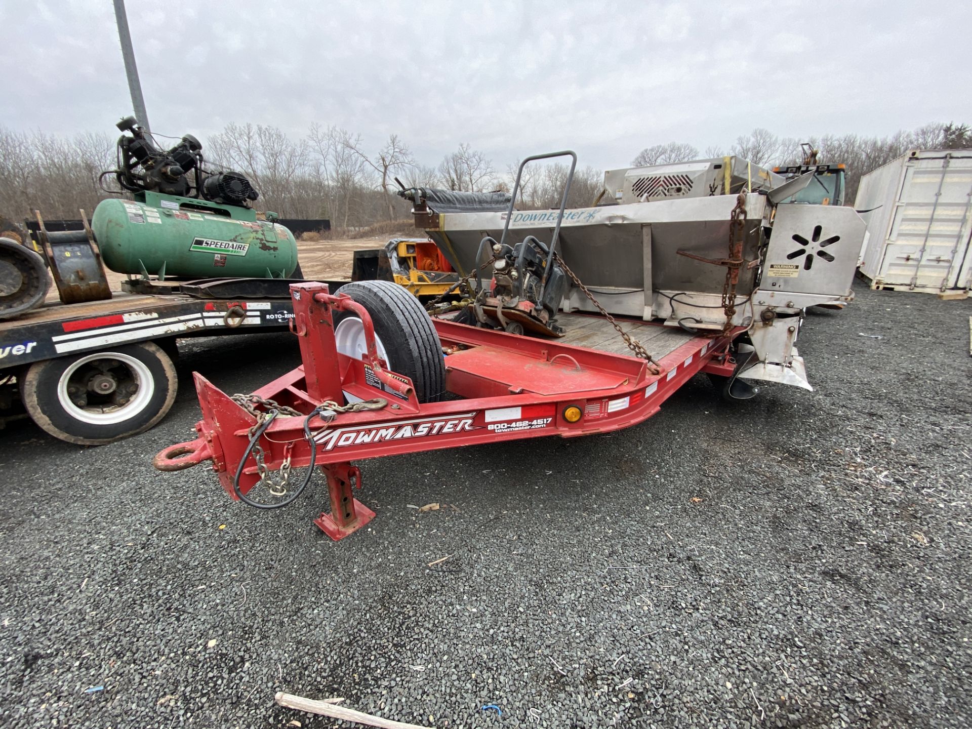 2016 Towmaster T-14DT T/A 16' tilting pintel hook equipment trailer, 18,640# GVWR