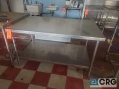 Lot of (2) 5 foot stainless steel work tables