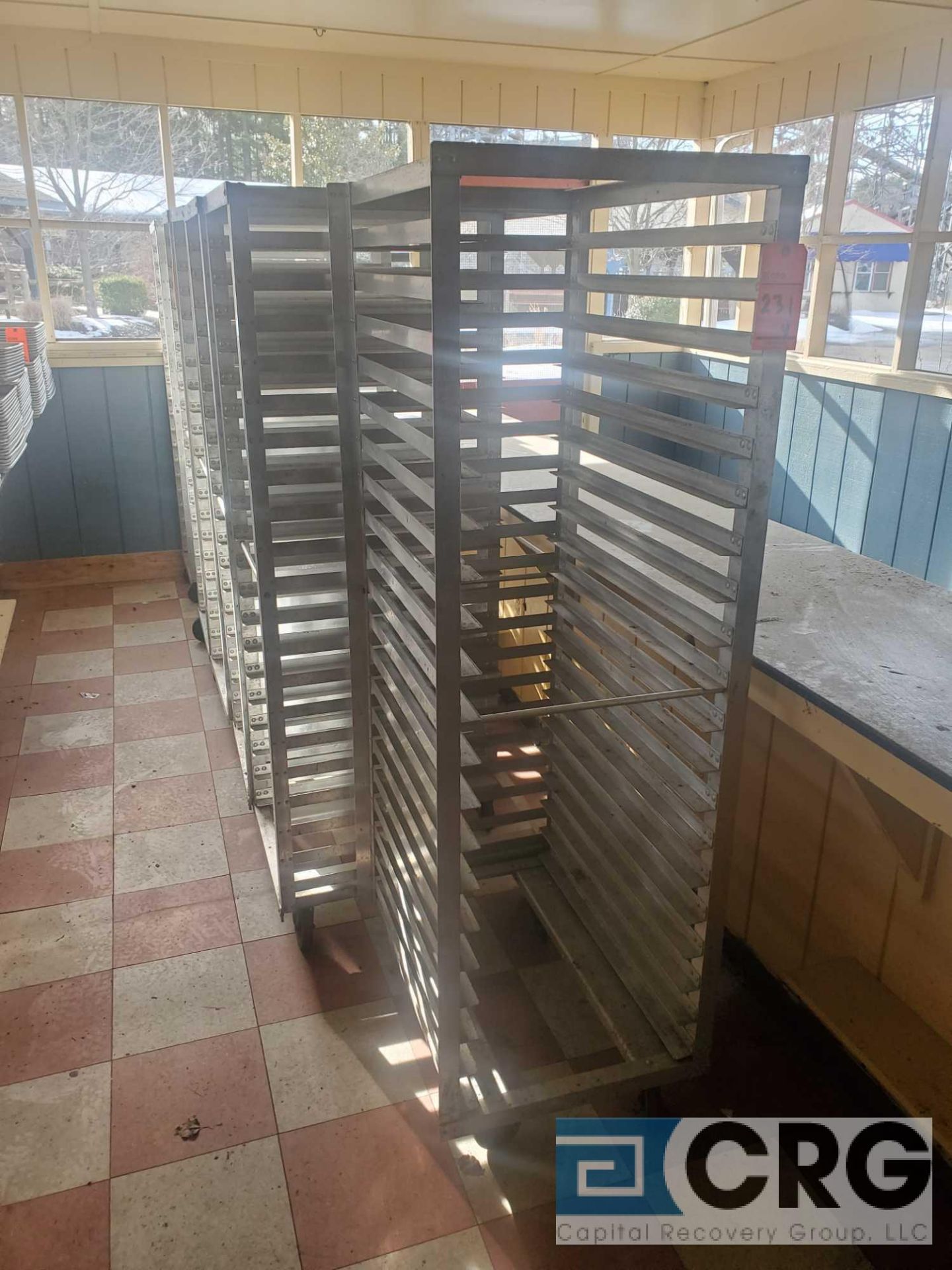 Lot of (5) portable tray racks