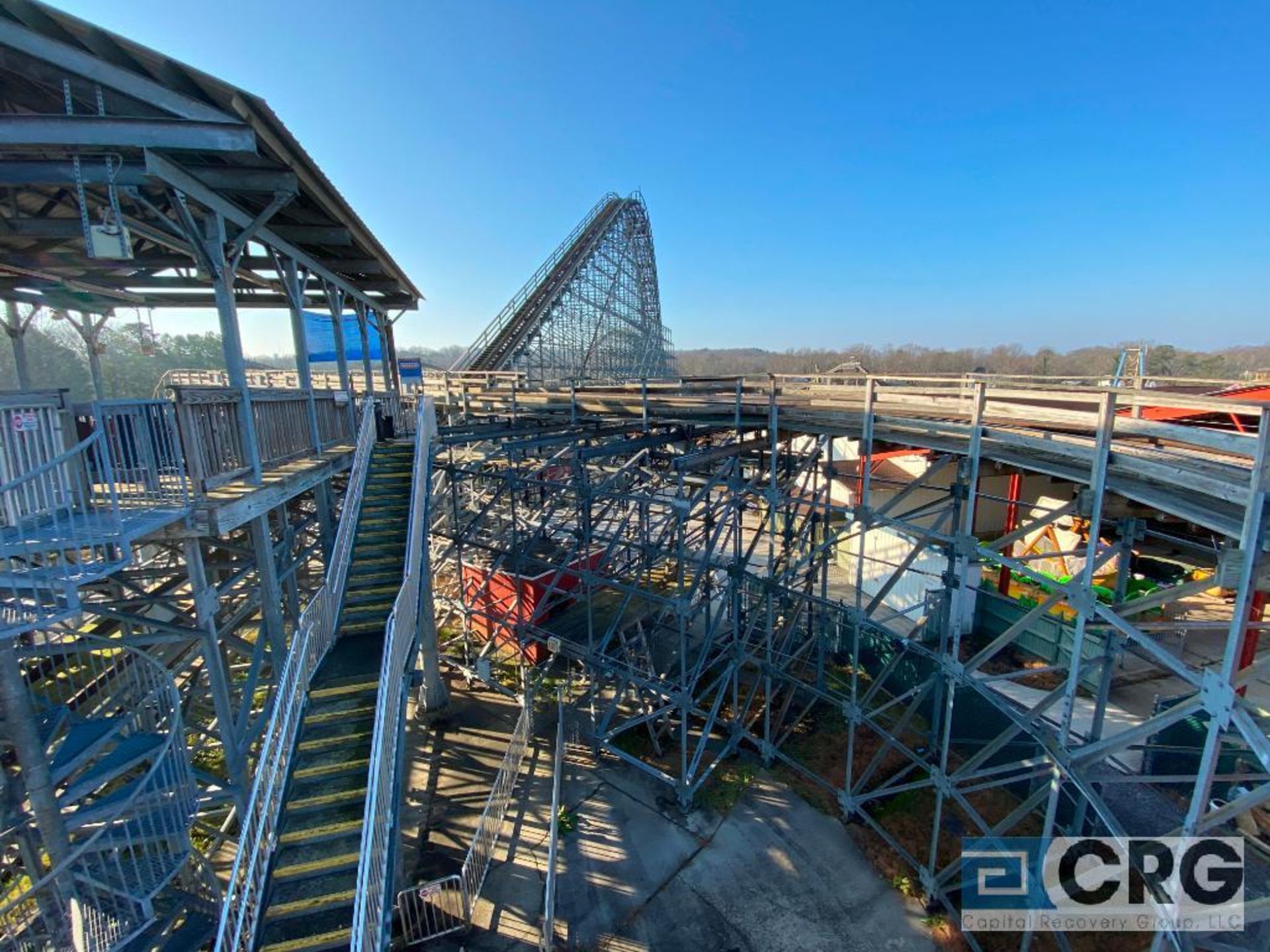 Hell Cat wood deck roller coaster, all galvanized steel structure frame, new in 2005, including - Image 4 of 9