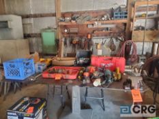 Lot of asst electrical hand tools including sawzall, router, sanders and right angle grinder with