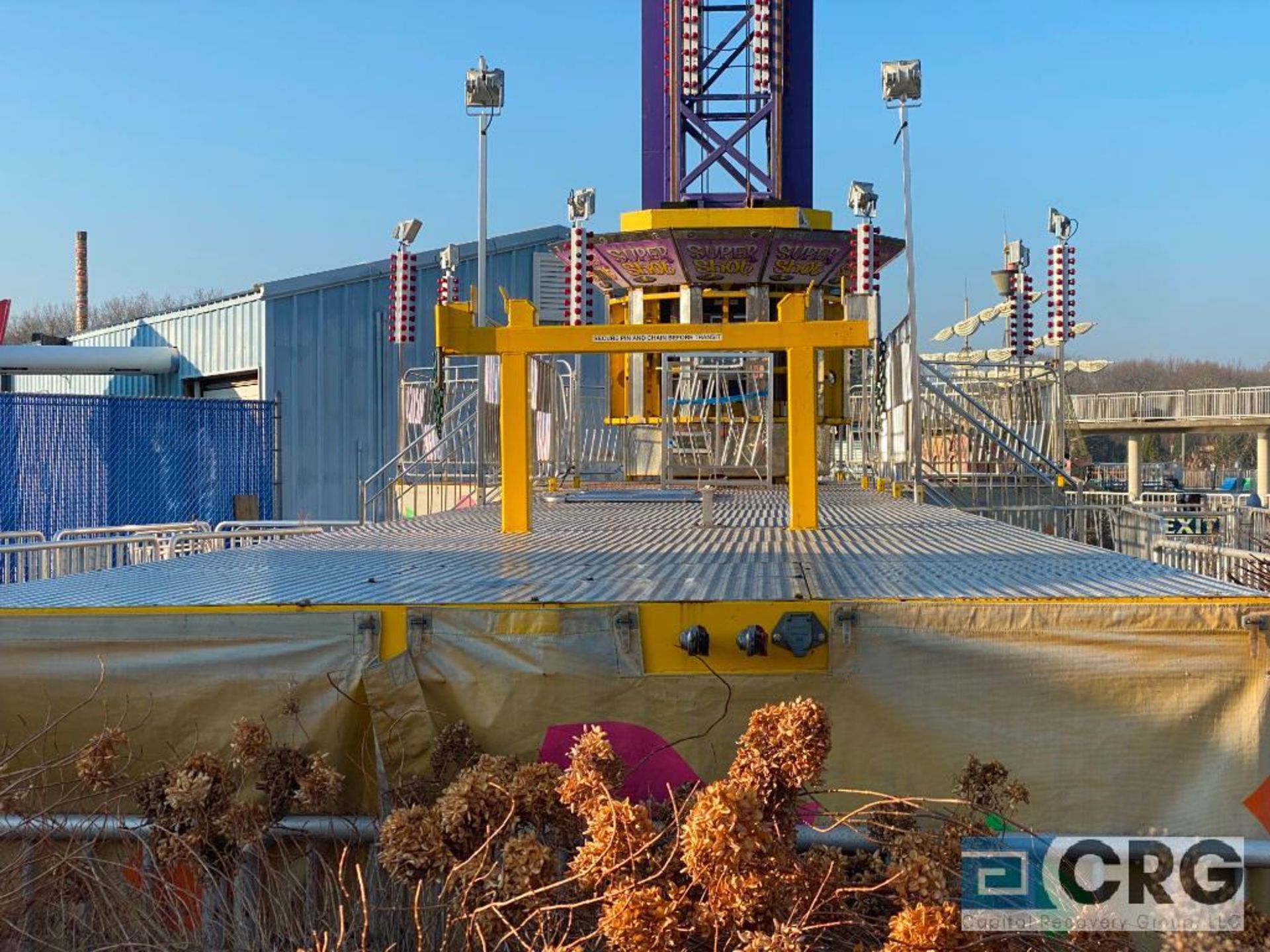 Thunder Drop T/A trailer mounted drop tower with elevated steel fold away entrance and exit platform - Image 8 of 8