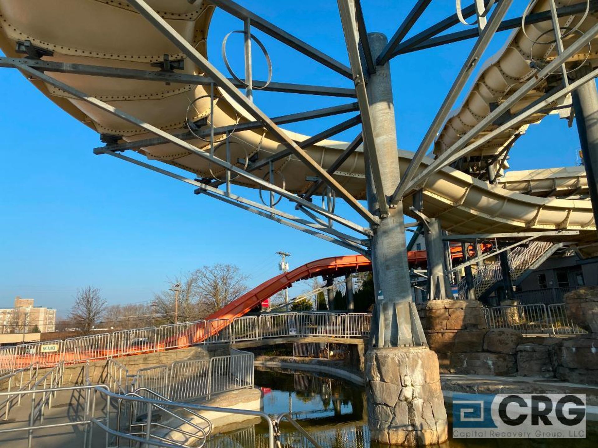 Sky River Rapids 4-person raft ride with raft and tube conveyor to top, all galvanized frame and - Image 2 of 5