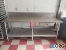 7 foot stainless steel prep table with back splash