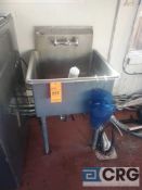 Lot of asst items including 1-comp stainless steel sink, Benchmark popcorn maker, Sysco food warmer,