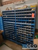 Lot of nut and bolt bins and pull out drawers with contents