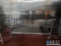 6 foot stainless steel portable prep table with back splash