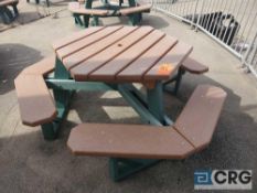 Lot of (10) 46 inch wood picnic tables