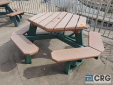 Lot of (9) 46 inch wood picnic tables