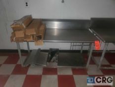 Lot of (2) asst stainless steel tables including (1) 5 foot with back splash and (1) 4 foot work