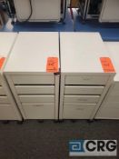 Lot of (2) 4-drawer portable formica undercounter cabinets